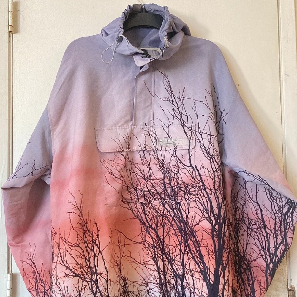 Abstract Tree Adjustable Windbreaker (Blue/Pink)